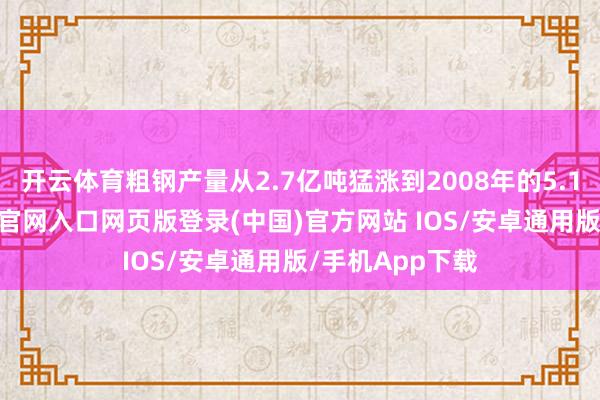 开云体育粗钢产量从2.7亿吨猛涨到2008年的5.1亿吨-开运app官网入口网页版登录(中国)官方网站 IOS/安卓通用版/手机App下载